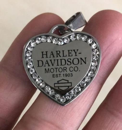 Harley Heartbeat Pendant: Handmade Elegance with Simple Jewels and Chain
