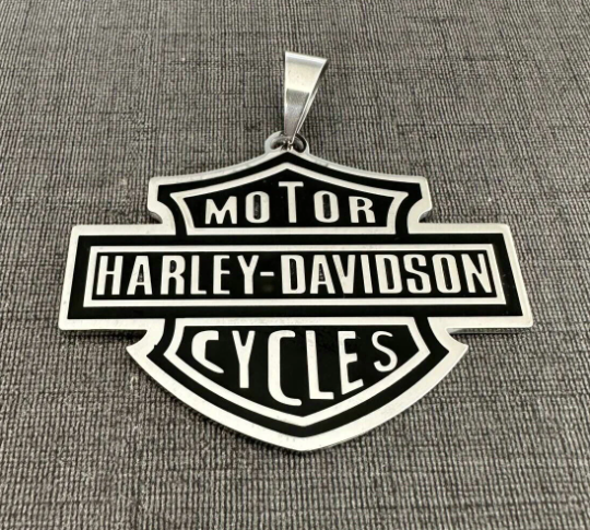Harley Legacy Emblem Pendant: Bold Design with Chain - Premium Stainless Steel Edition