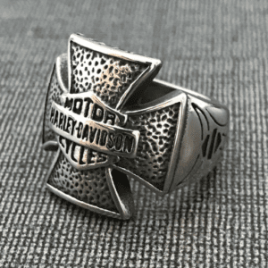 Harley Unisex Cross Motorcycle Ring: Symbolic Elegance in High Quality