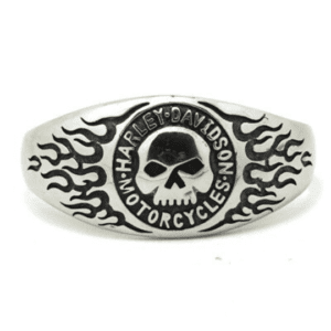 Harley Unisex Adjustable Stainless Steel Bracelet: Skull Charm for Motorcycle Enthusiasts