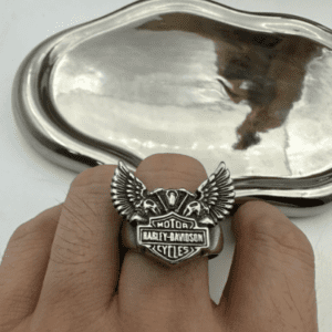 Unisex Wing and Skull Style Harley Motorcycle Ring: A Bold Statement Piece