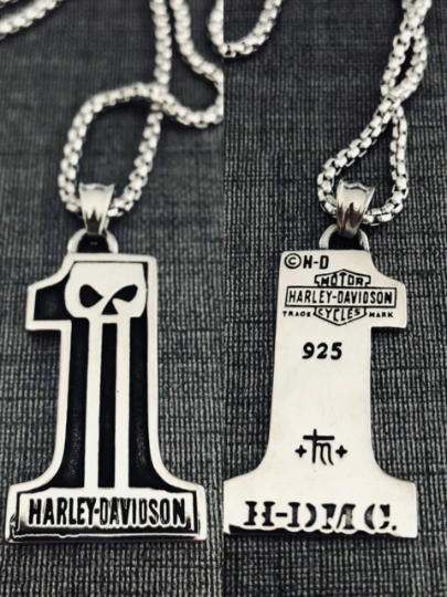 Harley Davidson Pendant: New AMA Design, 2 faces with chain