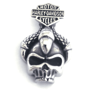 Harley Davidson Pendant: Skull and Eagle Style with Chain