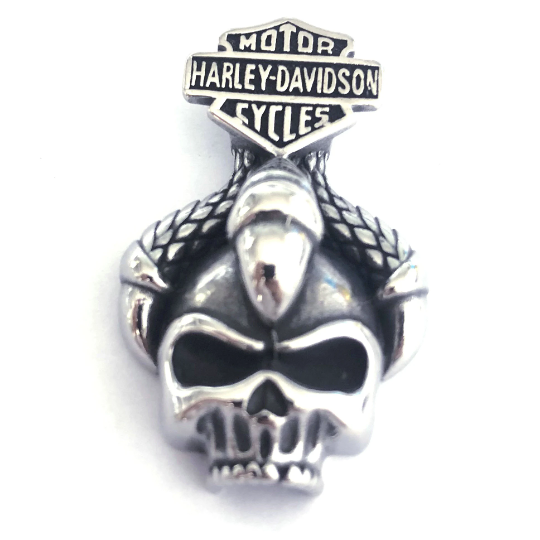 Harley Davidson Pendant: Skull and Eagle Style with Chain