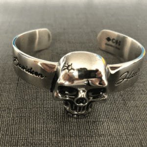 Ride in Style: Unleash Your Biker Spirit with our Adjustable Stainless Steel Harley Skull Bracelet