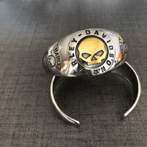Adjustable Harley Davidson Bracelet with Striking Skull Design in 2 Colors