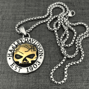 High-Quality Skull Pendant with Dual-Tone Chain