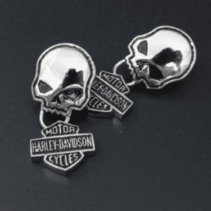Harley Bike Skull Earrings - New Edition