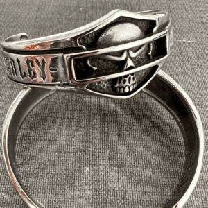 Adjustable Open Skull Bracelet in Harley Style 2