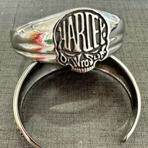 Adjustable Open Skull Bracelet in Harley Style