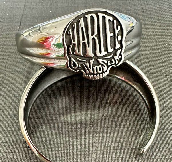 Adjustable Open Skull Bracelet in Harley Style