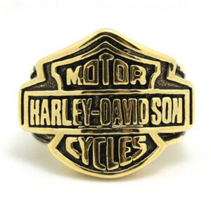 Harley Davidson Golden Style Ring for Motorcycle Enthusiasts