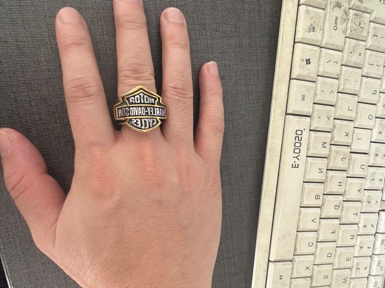 Harley Davidson logo in a golden finish - Image 2