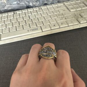 Harley Davidson logo in a golden finish