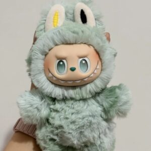 Labubu Plush Replica – Mint Green Bunny Suit (18 cm)