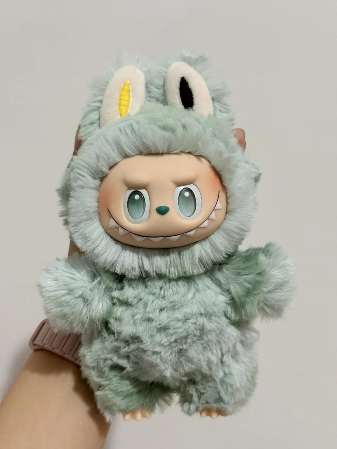 Labubu Plush Replica – Mint Green Bunny Suit (18 cm)